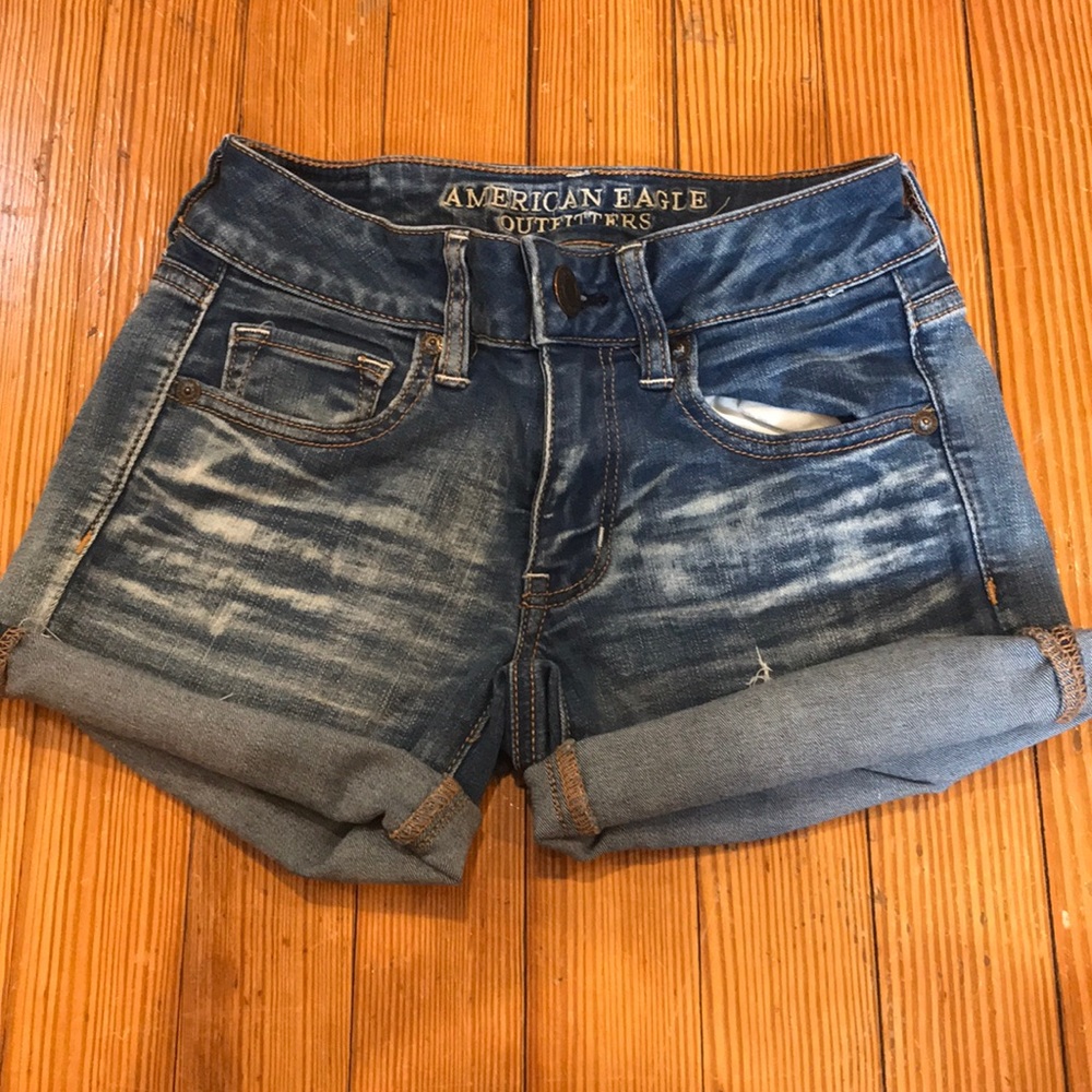 AE super super stretch jean shorts